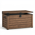 Garten-Aufbewahrungstruhe 120 x 60 x 65 cm Holz Braun mit Klappdeckel