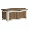 Aufbewahrungsbox 120 x 55 x 60 cm Kunststoff Beige Braun für Garten mit Deckel
