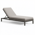 Verstellbare Gartenliege 200 x 70 cm aus Aluminium und Polyrattan in Taupe Schwarz für den Außenbereich