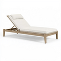 Gartenliege 200 cm Holz Beige mit verstellbarer Rückenlehne