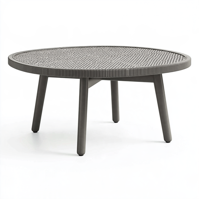Runder Gartencouchtisch Ø 90 cm Metall Grau für Außenbereiche
