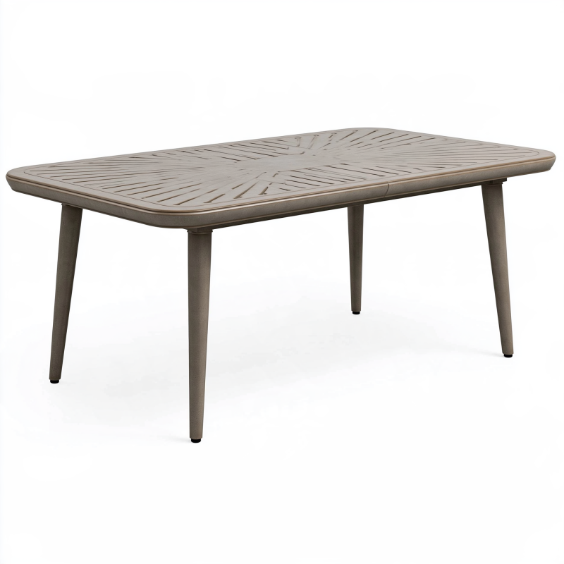 Garten-Esstisch 150 x 90 x 74 cm Kunststoff Metall Taupe Rechteckig