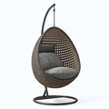 Hängesessel 105 x 105 x 195 cm aus Geflecht und Metall in Dunkelgrau mit Standgestell
