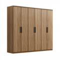 Kleiderschrank 270 x 60 x 210 cm Holzwerkstoff Eiche mit 6 Türen moderner Stauraum
