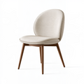 Polsterstuhl 55 x 60 x 82 cm in Beige mit Holzgestell im skandinavischen Stil